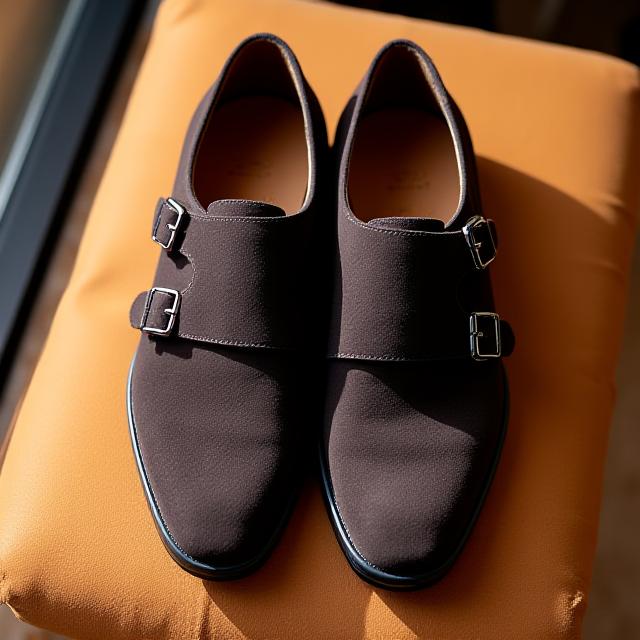 Double Monk Strap Dark Brown